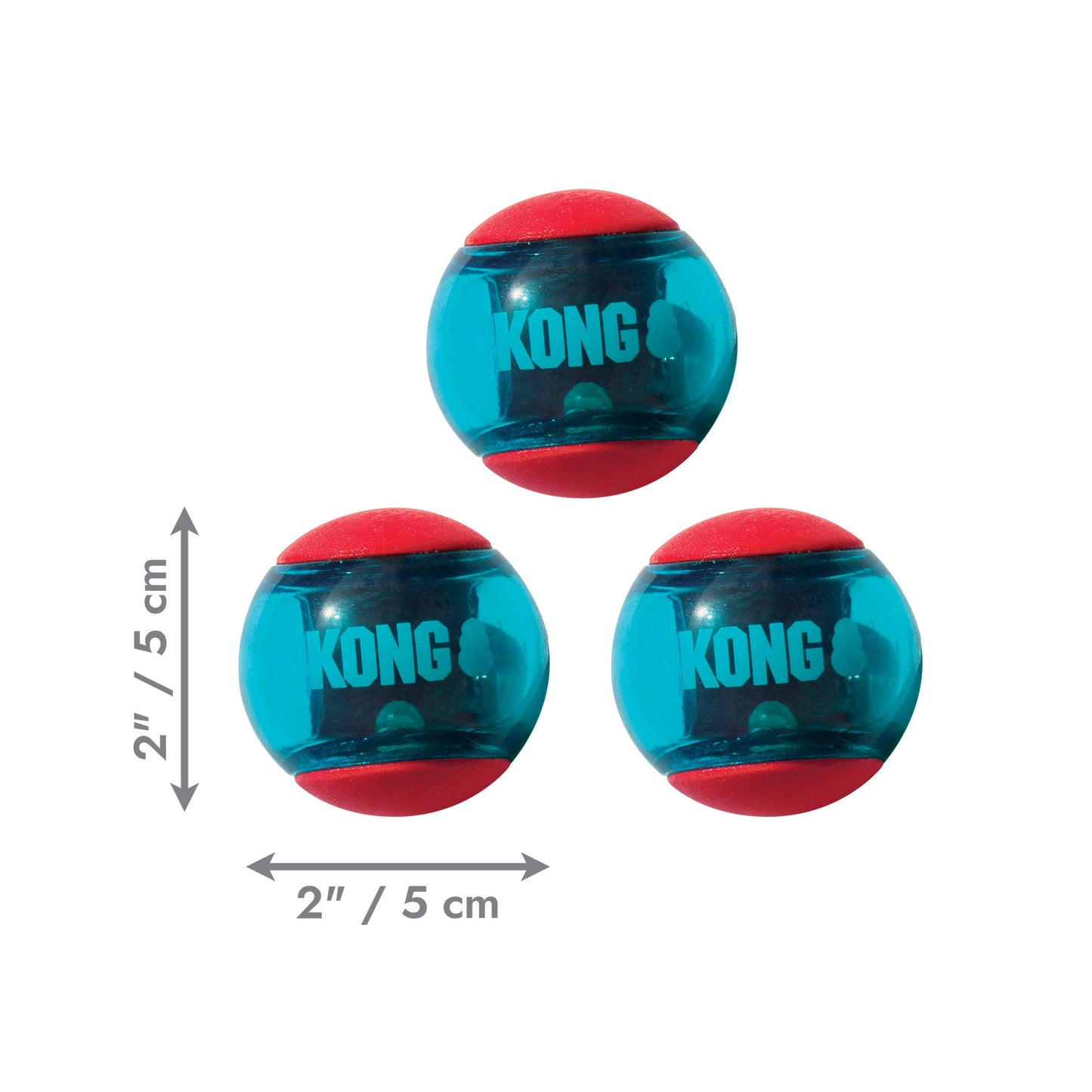 KONG Squeezz Action Ball Red - Pack of 3