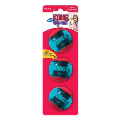 KONG Squeezz Action Ball Red - Pack of 3