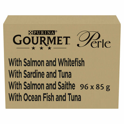 Gourmet Perle Seaside Duo Adult Wet Cat Food In Gravy - 96x85g Pouches