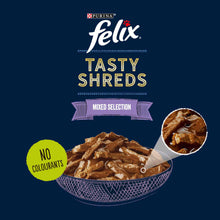 Felix Tasty Shreds Adult Wet Cat Food - Mixed Selection in Gravy - 120x80g Pouches