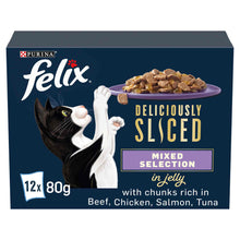 Felix Deliciously Sliced Adult Wet Cat Food Mixed Selection in Jelly - 12x80g Pouches