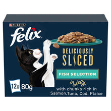 Felix Deliciously Sliced Adult Wet Cat Food Ocean Selection in Jelly - 12x80g Pouches