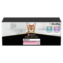 PRO PLAN Delicate Digestion Adult 1+ Wet Cat Food - Ocean Fish & Turkey in Gravy - 40x85g Pouches