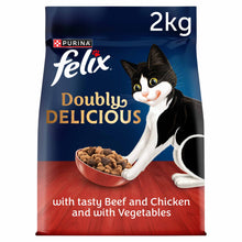 FELIX Doubly Delicious Beef Chicken & Vegetables Adult Dry Cat Food