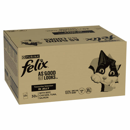 Felix As Good As It Looks Adult Wet Cat Food in Jelly - Favourites Selection 2 - 120x85g Pouches
