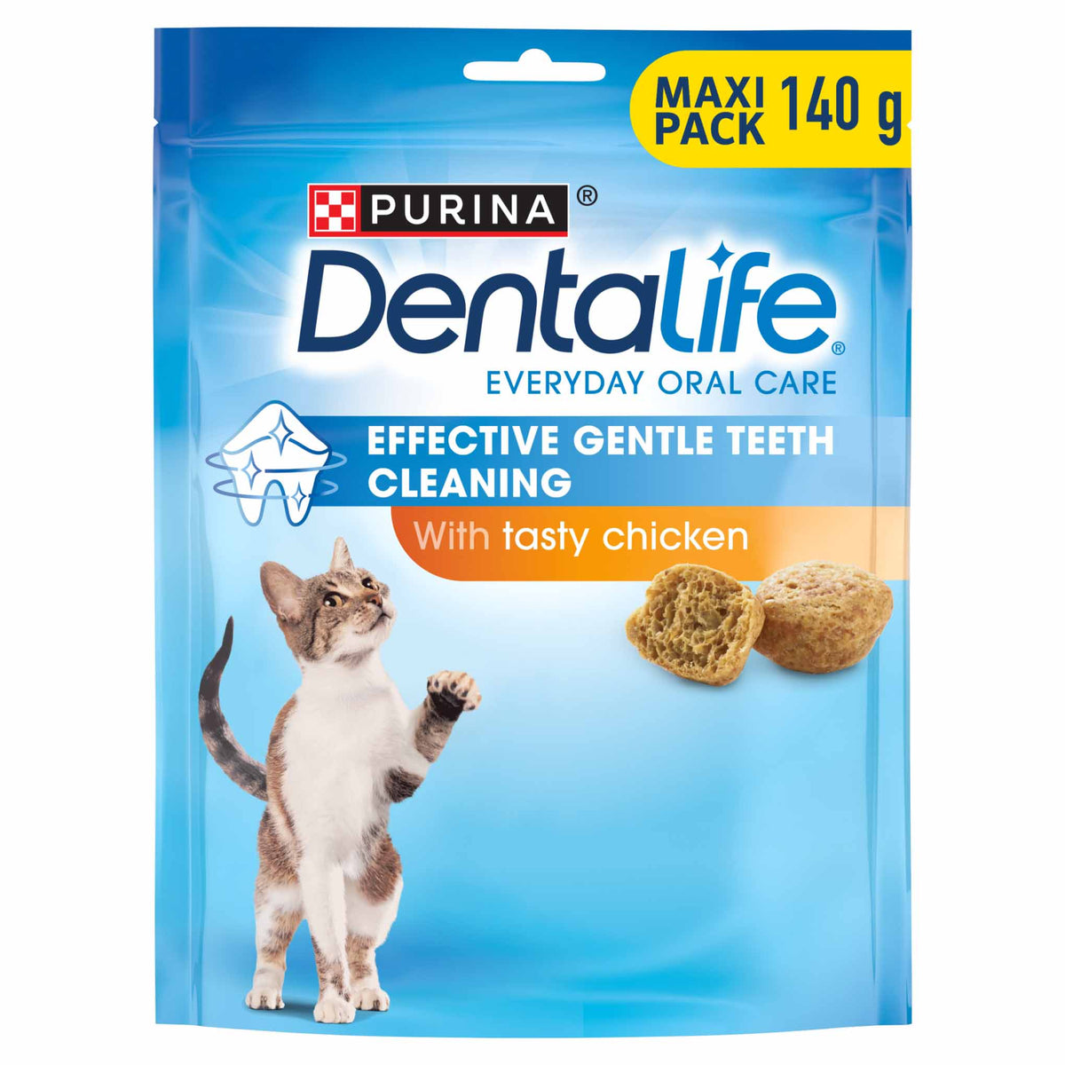 Purina Dentalife Purina Dentalife Chicken Adult Treat Cat Food pet food packaging