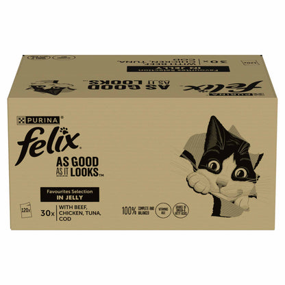 Felix As Good As It Looks Adult Wet Cat Food in Jelly - Favourites Selection - 120x85g Pouches