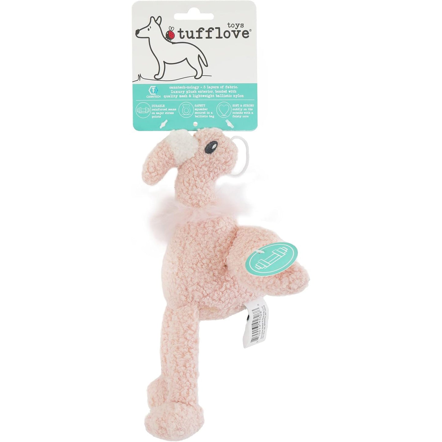 Rosewood Tufflove Flamingo Dog Toy - Medium