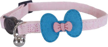 Rosewood Catwalk Collection Pink & Teal Bow Cat Collar