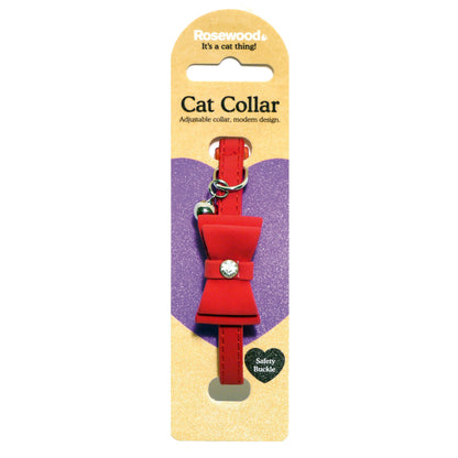 Rosewood Catwalk Collection Bow Tie Red Cat Collar