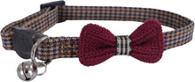 Rosewood Catwalk Collection Burgundy Bow Dogtooth Cat Collar