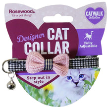 Rosewood Catwalk Collection Pink Bow Dogtooth Cat Collar