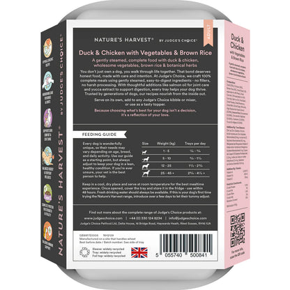 Natures Harvest Adult Wet Dog Food - Duck, Chicken & Brown Rice - 10x395g Trays