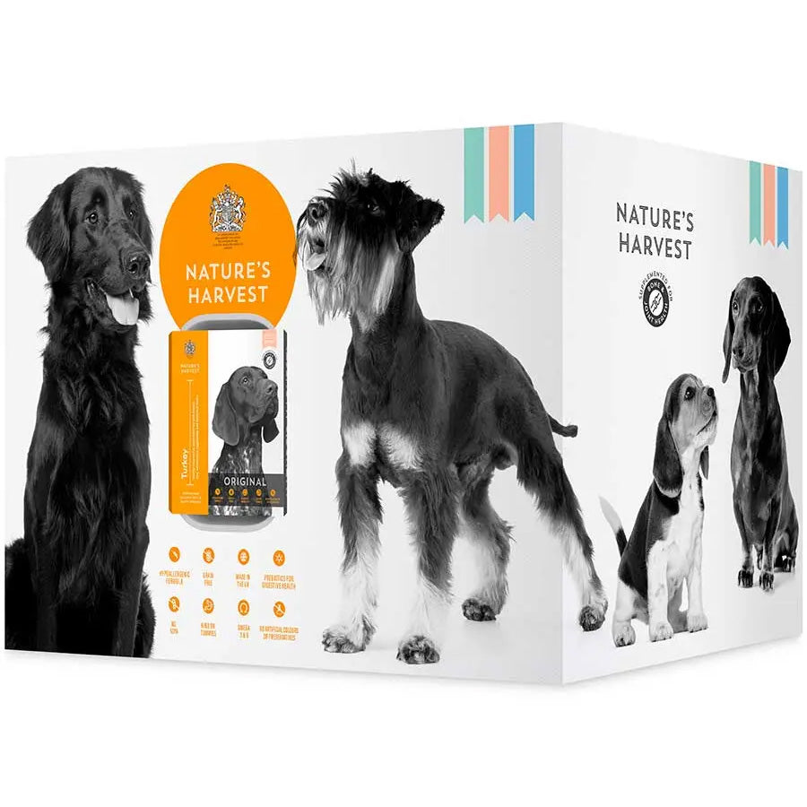 Natures Harvest Adult Wet Dog Food - Turkey & Brown Rice - 10x395g Trays