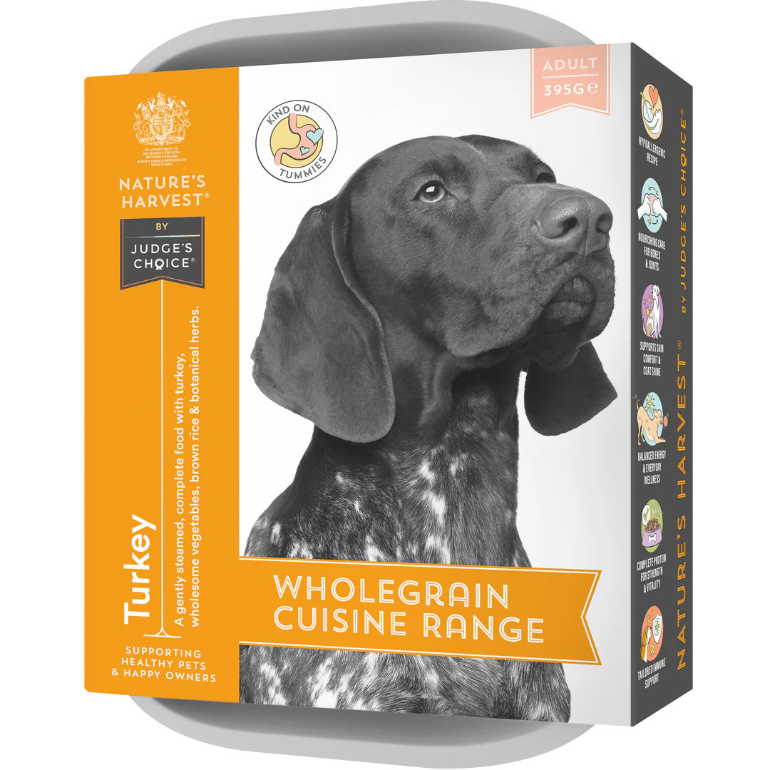 Natures Harvest Adult Wet Dog Food - Turkey & Brown Rice - 10x395g Trays