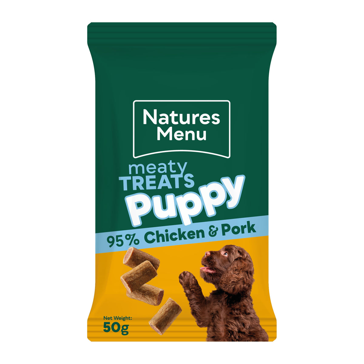 Natures menu Natures Menu Chicken Pork Puppy Treat Dog pet food packaging