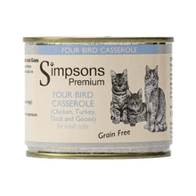 Simpsons Premium Adult Wet Cat Food - Four Bird Casserole - 6x200g Cans