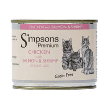 Simpsons Premium Adult Wet Cat Food - Chicken with Salmon & Shrimp - 6x200g Cans