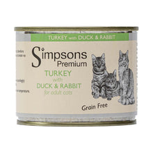 Simpsons Premium Adult Wet Cat Food - Turkey with Duck & Rabbit - 6x200g Cans