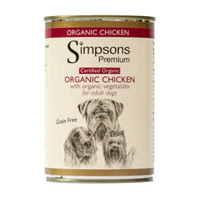 Simpsons Premium Adult Wet Dog Food - Organic Chicken - 6x400g Cans