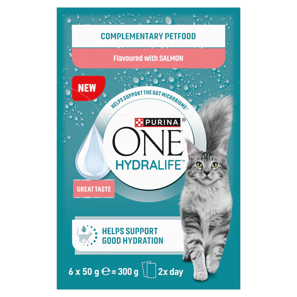 PURINA ONE® HYDRALIFE with Salmon Adult Wet Cat Food - 6x50g Pouches