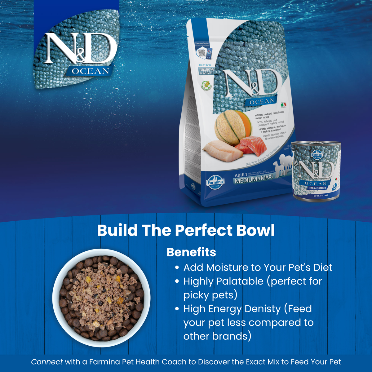 Farmina N&D Ocean Adult Wet Cat Food - Tuna & Salmon