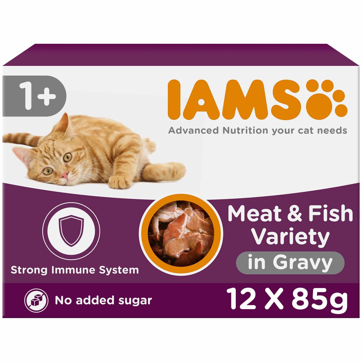 Iams Adult Wet Cat Food in Gravy - Land & Sea Collection - 12x85g Pouches