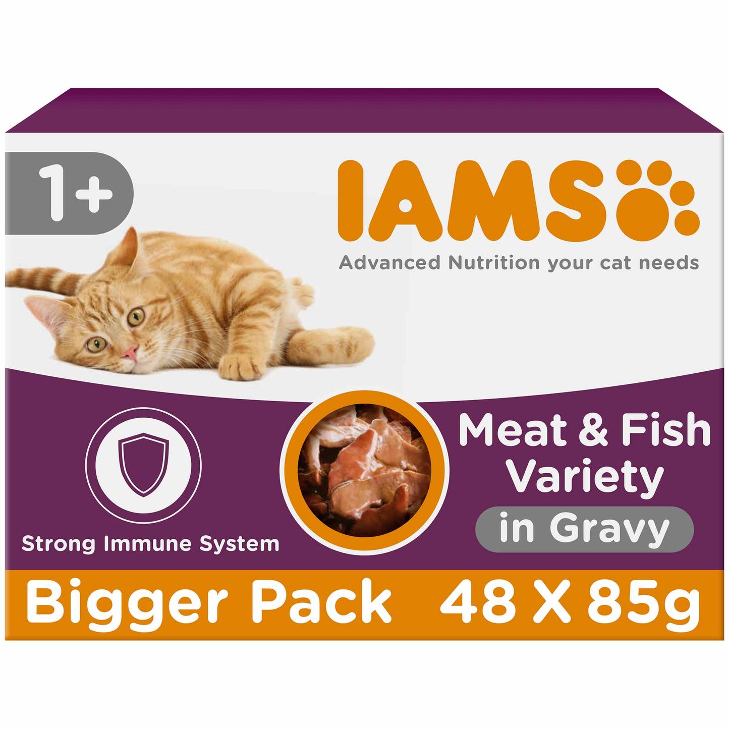 Iams Adult Wet Cat Food in Gravy - Land & Sea Collection - 48x85g Pouches