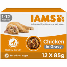 Iams Kitten Wet Cat Food in Gravy - Chicken - 12x85g Pouches