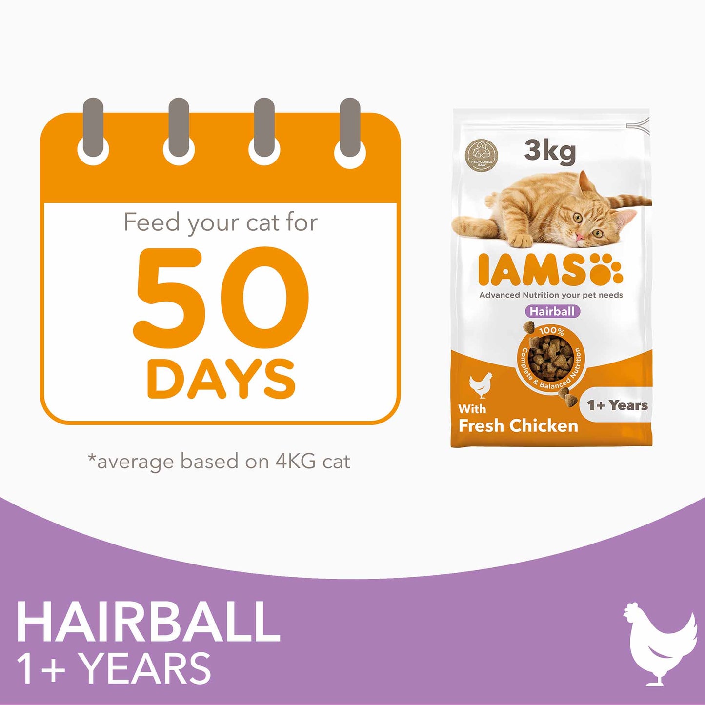 IAMS Hairball Dry Cat Food - Chicken