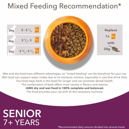 Iams Senior Wet Cat Food in Gravy - Land & Sea Collection - 12x85g Pouches