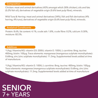 Iams Senior Wet Cat Food in Gravy - Land & Sea Collection - 8x85g Pouches