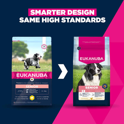 Eukanuba Medium Breed Senior Dry Dog Food - Chicken