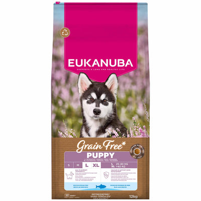 Eukanuba Eukanuba Large Grain Free Ocean Fish Puppy pet food packaging