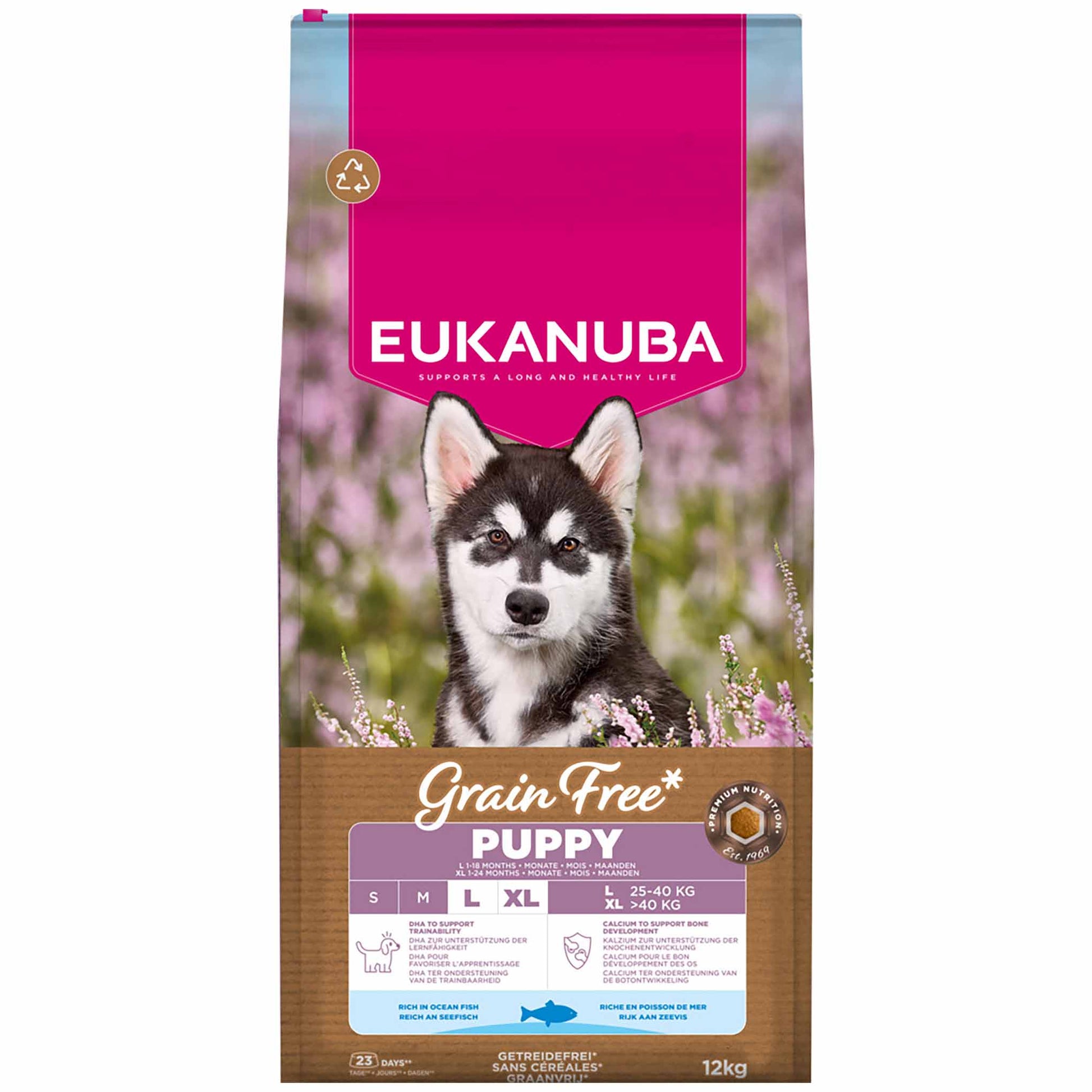 Eukanuba Eukanuba Grain Free Ocean Pork Salmon Puppy Dry Dog Food pet food packaging
