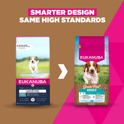 Eukanuba Grain Free Small/Medium Breed Adult Dry Dog Food - Ocean Fish