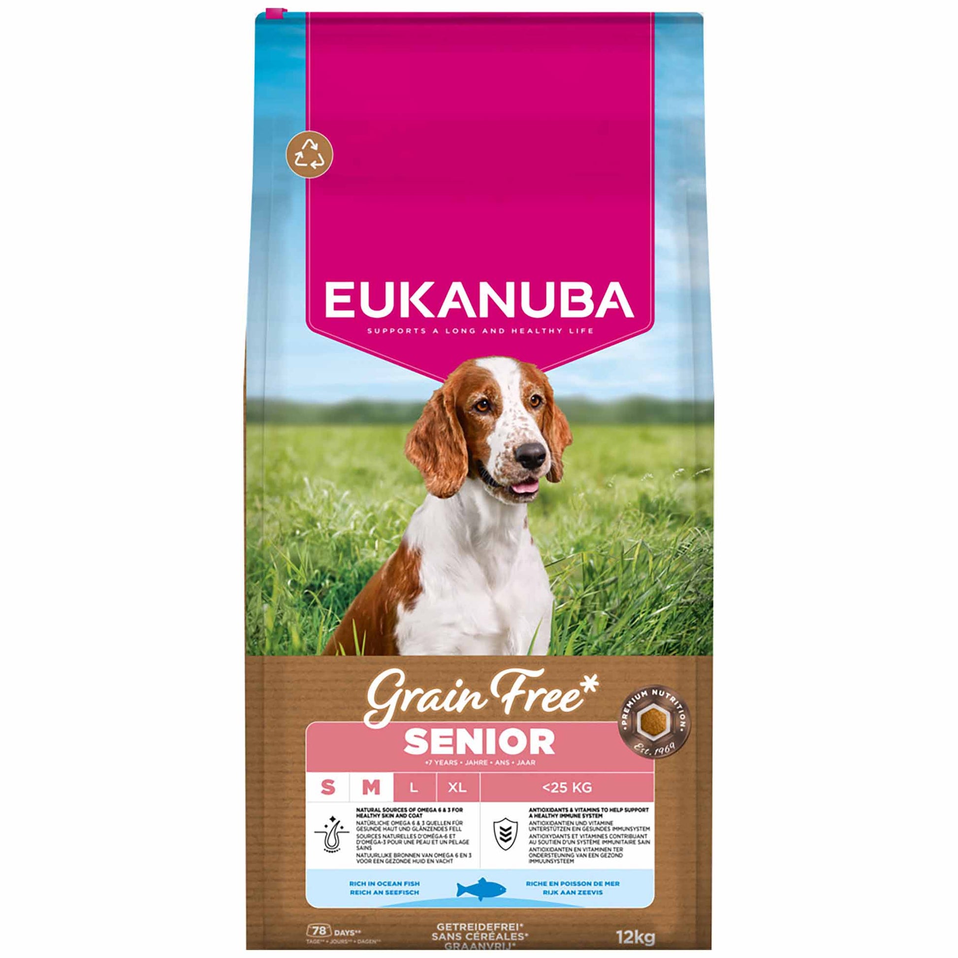 Eukanuba Eukanuba Grain Free Ocean Small Senior Dry Dog Food pet food packaging