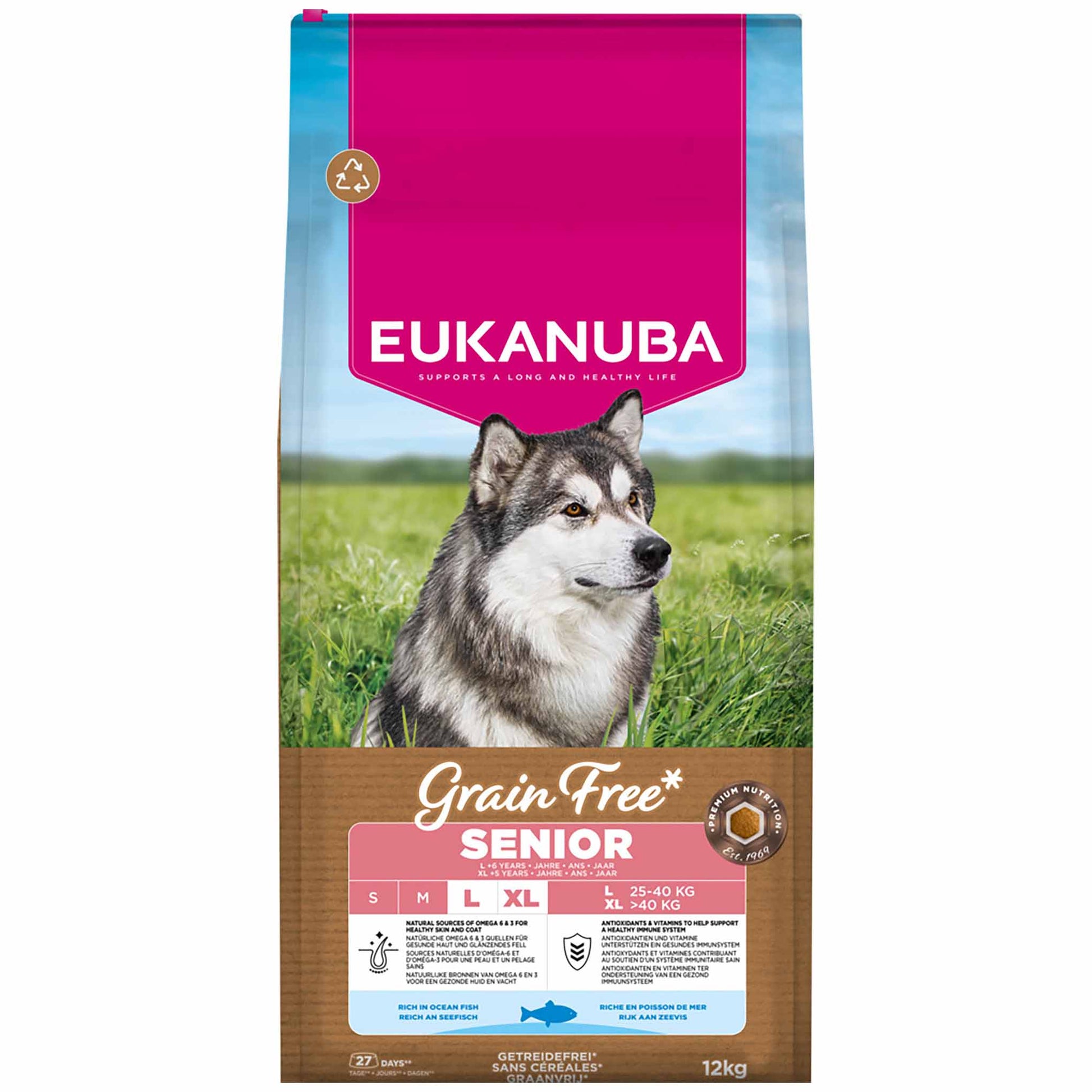 Eukanuba Eukanuba Pork Senior Dry Dog Food pet food packaging