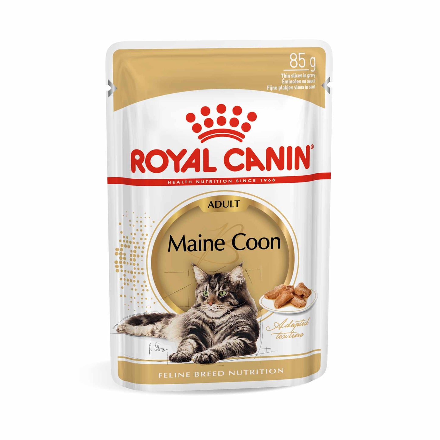 ROYAL CANIN Breed Health Nutrition Maine Coon Adult In Gravy Wet Cat Food - 12x85g Pouches