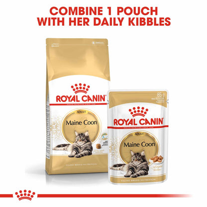 ROYAL CANIN Breed Health Nutrition Maine Coon Adult In Gravy Wet Cat Food - 12x85g Pouches