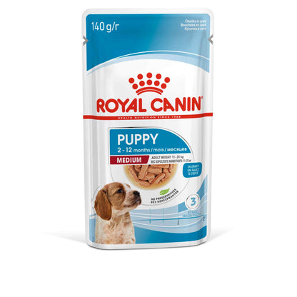 Royal Canin Size Health Nutrition Medium Puppy Wet Dog Food in Gravy - 10x140g Pouches