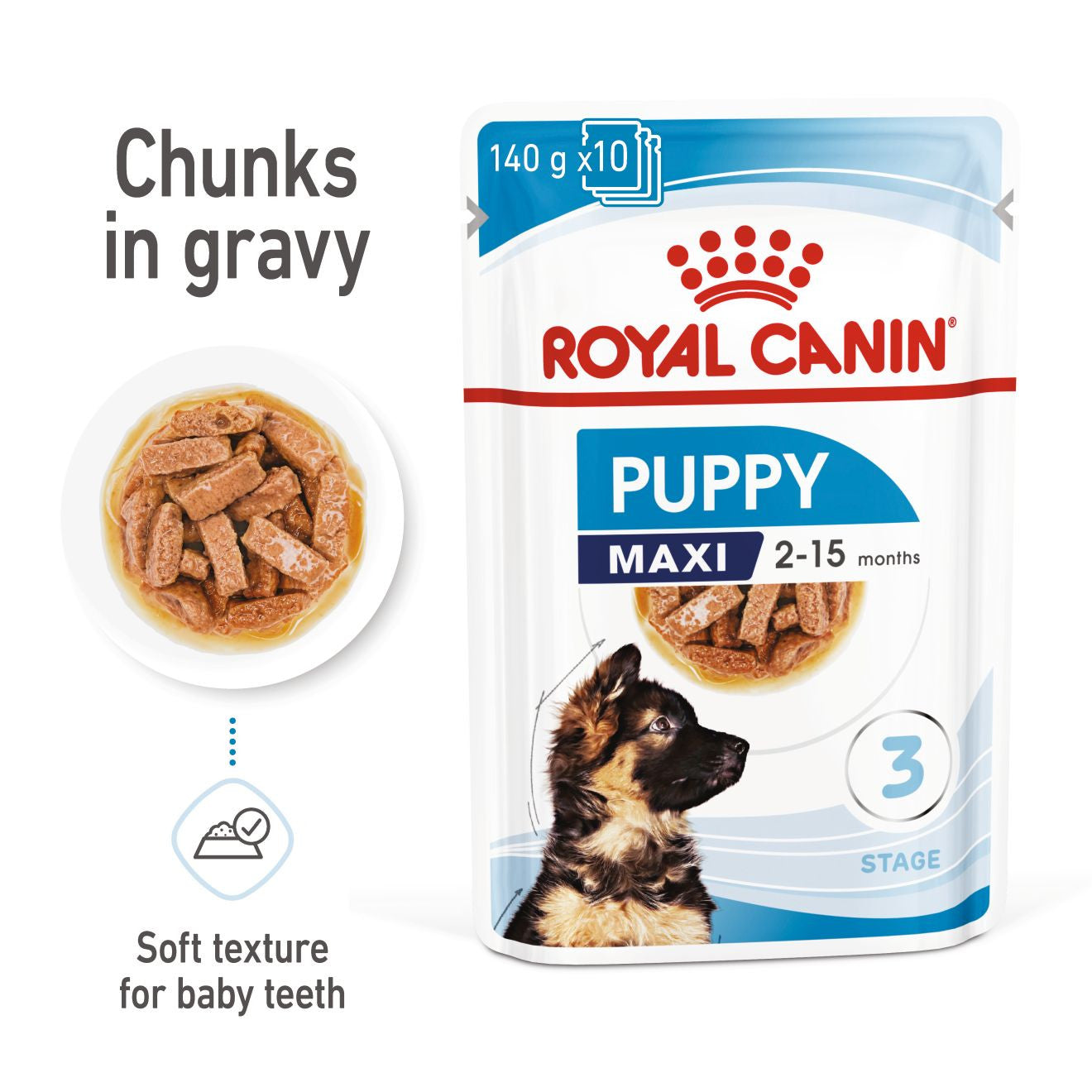 Royal Canin Size Health Nutrition Maxi Wet Puppy Food in Gravy - 10x140g Pouches