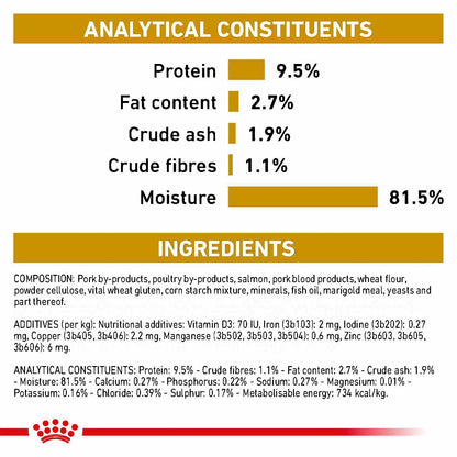 ROYAL CANIN Veterinary Urinary S/O Moderate Calorie Morsels in Gravy Adult Wet Cat Food - 48x85g Pouches