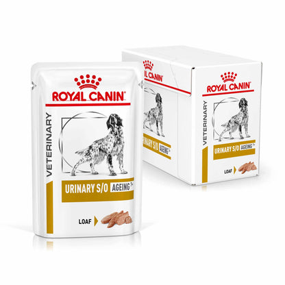 ROYAL CANIN Veterinary Urinary S/O Ageing 7+ Loaf Wet Dog Food - 48x85g Pouches
