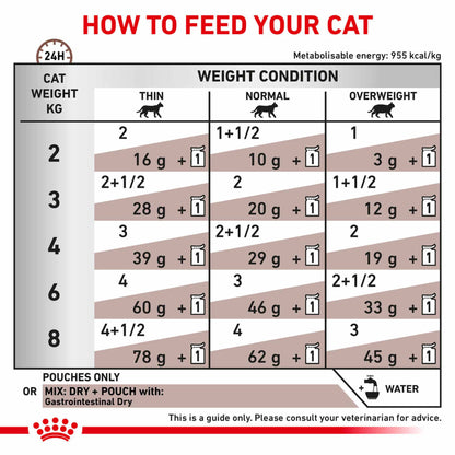 Royal Canin Veterinary Health Gastrointestinal Adult Wet Cat Food in Gravy - 12x85g Pouches