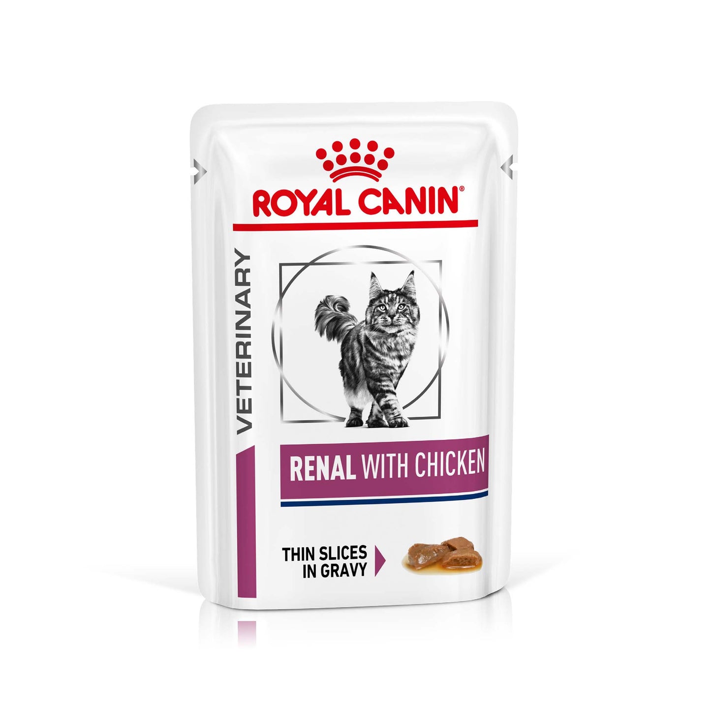 Royal Canin Veterinary Health Nutrition Renal Adult Wet Cat Food In Gravy - Chicken - 48x85g Pouches