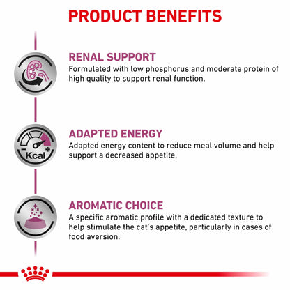 ROYAL CANIN Veterinary Renal Adult Wet Cat Food - 48x85g Pouches