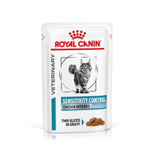 Royal Canin Veterinary Health Sensitivity Control Adult Wet Cat Food in Gravy - Chicken With Rice - 48x85g Pouches