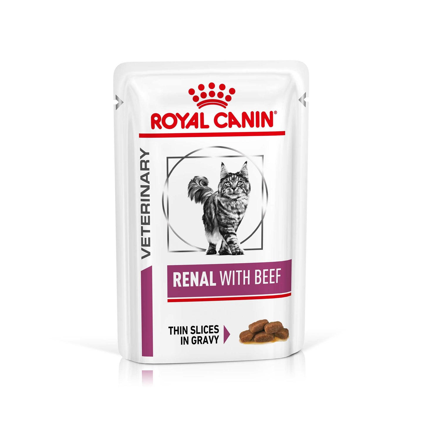 Royal Canin Veterinary Health Nutrition Renal Adult Wet Cat Food In Gravy - Beef - 48x85g Pouches