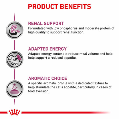 Royal Canin Veterinary Health Nutrition Renal Adult Wet Cat Food In Gravy - Beef - 48x85g Pouches